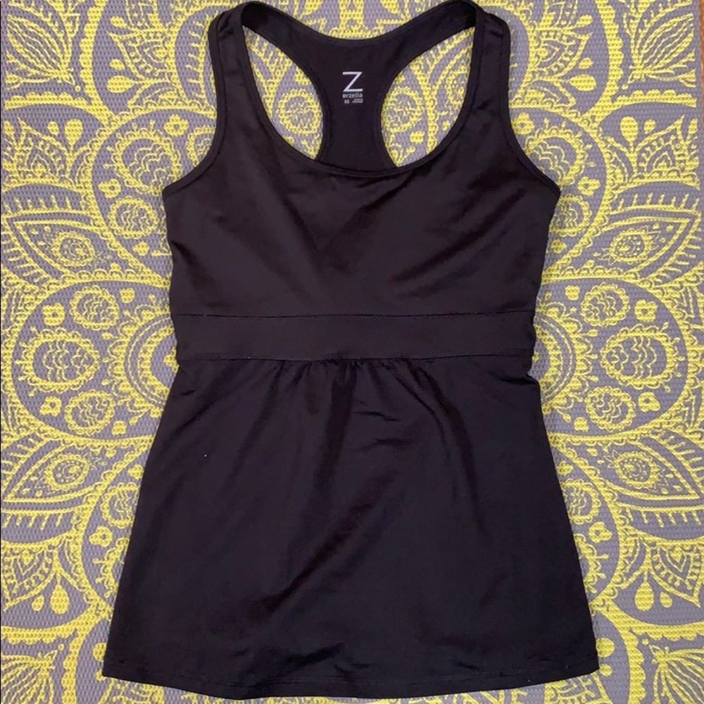 EUC Zella black racerback workout tank, XS